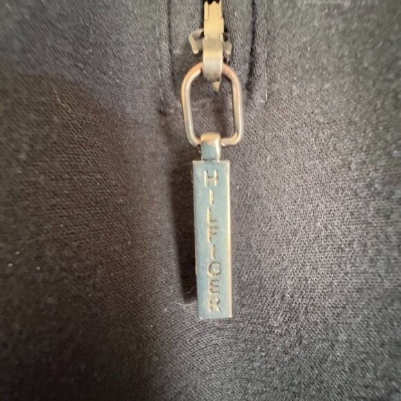 Vintage Y2K Hilfiger Black Stretch Cotton Long Military Midi Coat Size X-Large - Picture 10 of 17